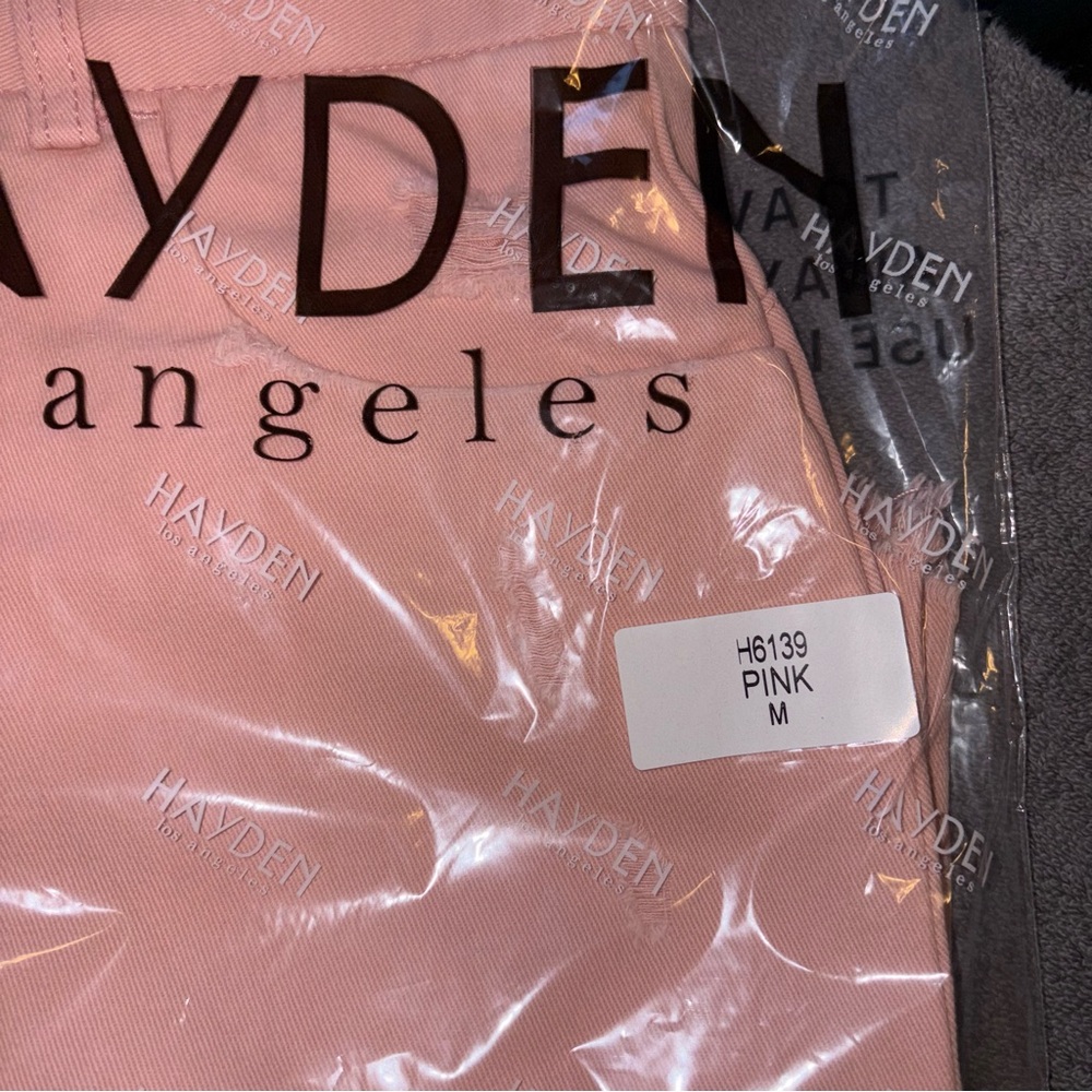 NWT Hayden Distressed Paperbag Denim Skirt Pink Size M - Picture 9 of 9